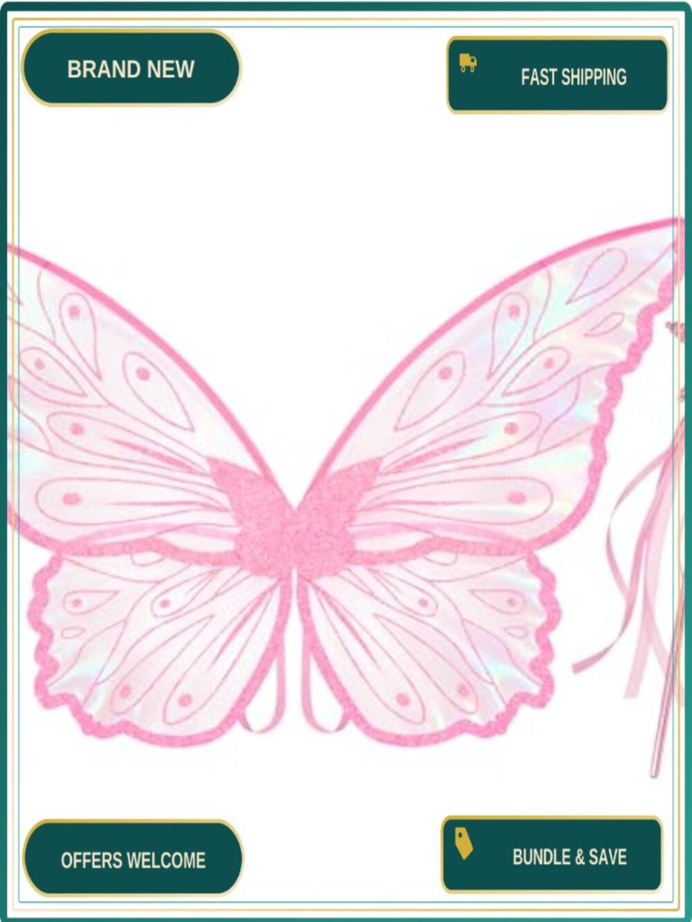Fairy Wings Set with Magic Wand Butterfly Costume Accessories